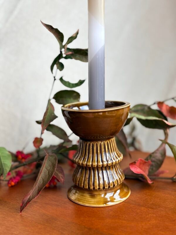 Bougeoir céramique pied frange