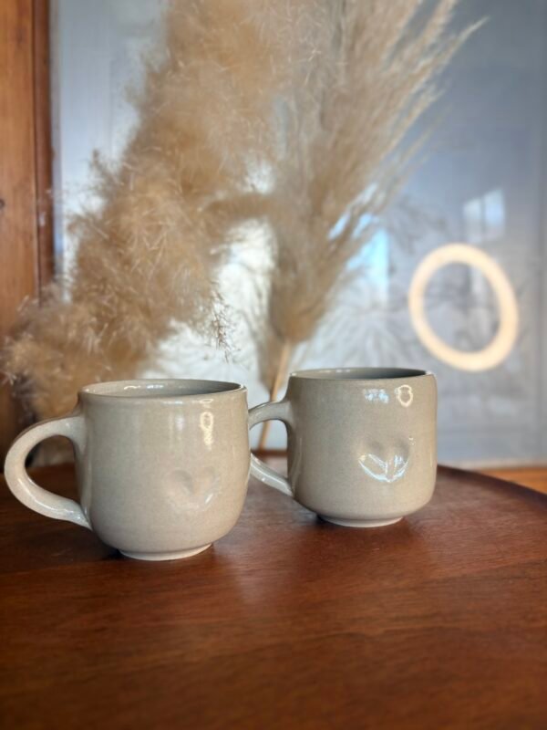 Tasse céramique artisanale empreinte cœur