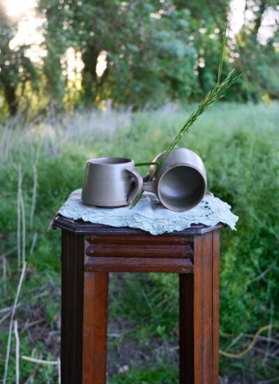 Tasses artisanales email Terre Brume